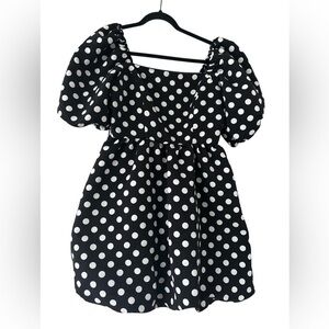 River Island Puffy Sleeve Polka Dot Dress